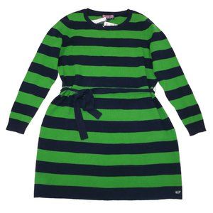 NWT Vineyard Vines XL Striped Sweater Dress Belted